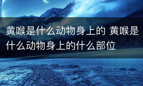 黄喉是什么动物身上的 黄喉是什么动物身上的什么部位