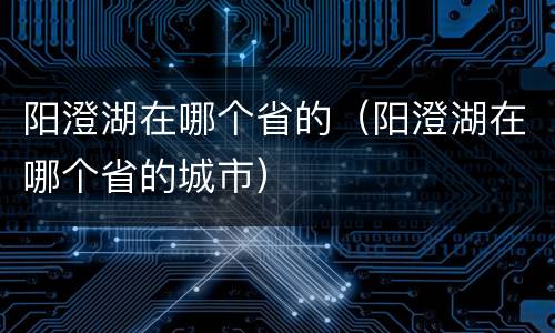 阳澄湖在哪个省的（阳澄湖在哪个省的城市）