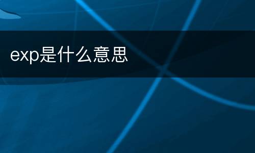 exp是什么意思