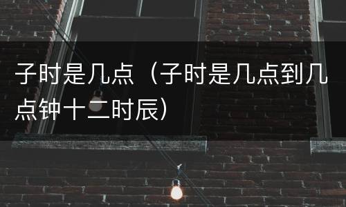 子时是几点（子时是几点到几点钟十二时辰）