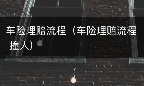 车险理赔流程（车险理赔流程 撞人）