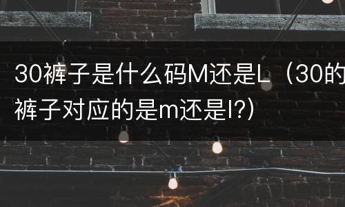 30裤子是什么码M还是L（30的裤子对应的是m还是l?）