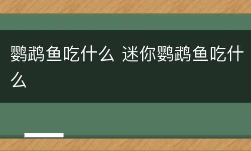 鹦鹉鱼吃什么 迷你鹦鹉鱼吃什么