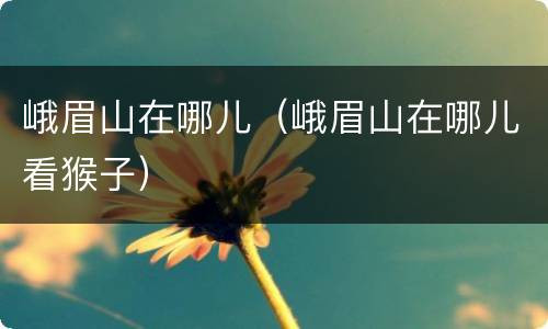 峨眉山在哪儿（峨眉山在哪儿看猴子）