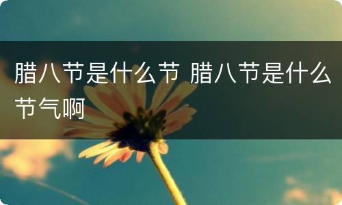 腊八节是什么节 腊八节是什么节气啊