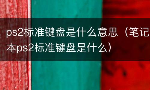 ps2标准键盘是什么意思（笔记本ps2标准键盘是什么）