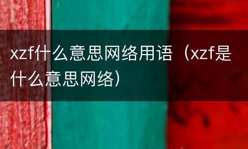 xzf什么意思网络用语（xzf是什么意思网络）