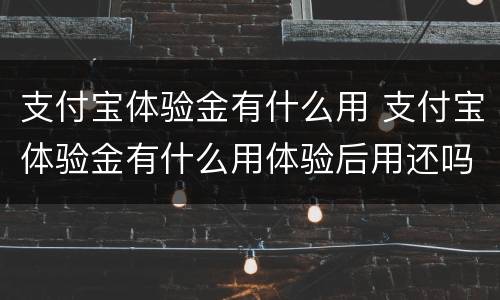 支付宝体验金有什么用 支付宝体验金有什么用体验后用还吗