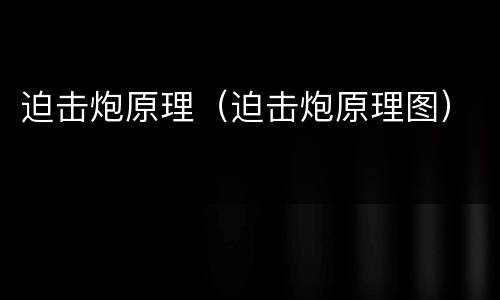 迫击炮原理（迫击炮原理图）