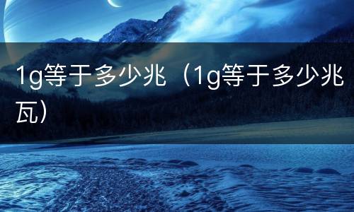 1g等于多少兆（1g等于多少兆瓦）