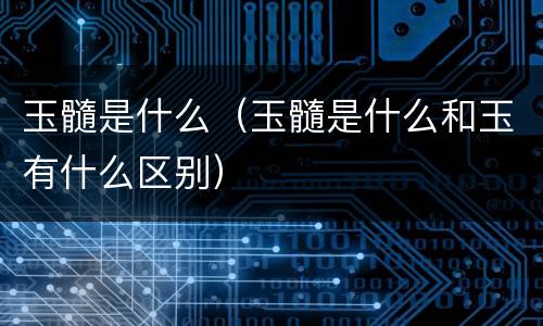 玉髓是什么（玉髓是什么和玉有什么区别）