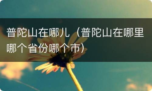 普陀山在哪儿（普陀山在哪里哪个省份哪个市）