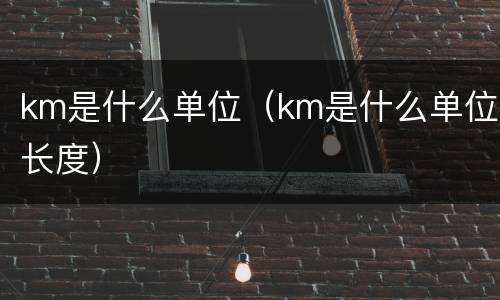 km是什么单位（km是什么单位长度）