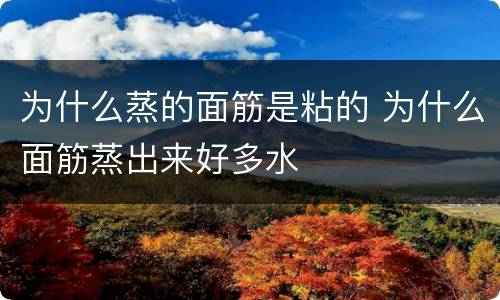 为什么蒸的面筋是粘的 为什么面筋蒸出来好多水