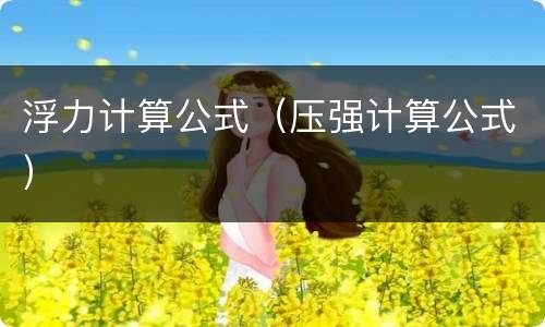 浮力计算公式（压强计算公式）