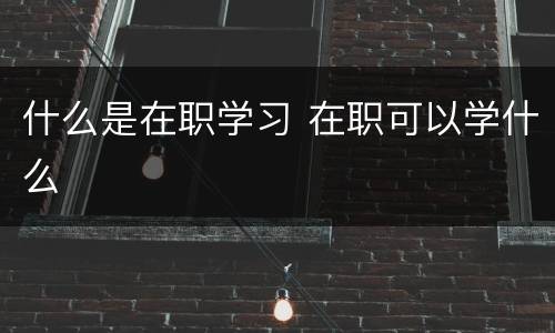 什么是在职学习 在职可以学什么
