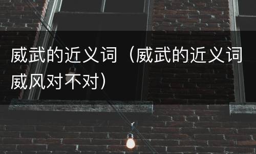 威武的近义词（威武的近义词威风对不对）