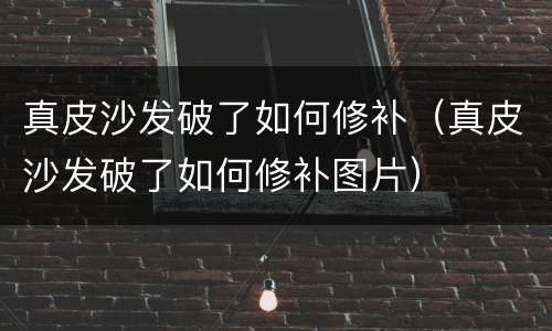 真皮沙发破了如何修补（真皮沙发破了如何修补图片）