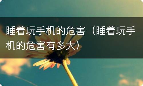 睡着玩手机的危害（睡着玩手机的危害有多大）