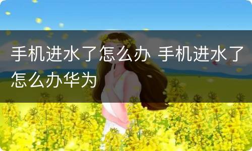 手机进水了怎么办 手机进水了怎么办华为