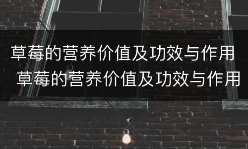 草莓的营养价值及功效与作用 草莓的营养价值及功效与作用和禁忌