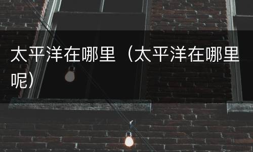 太平洋在哪里（太平洋在哪里呢）