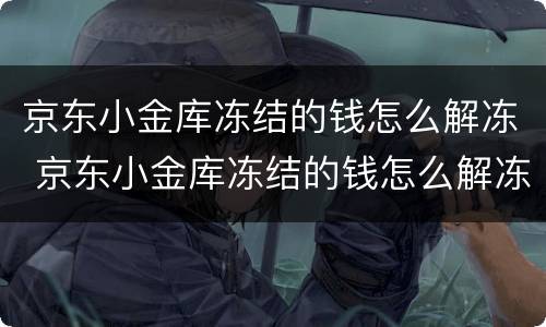 京东小金库冻结的钱怎么解冻 京东小金库冻结的钱怎么解冻不了