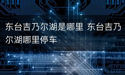 东台吉乃尔湖是哪里 东台吉乃尔湖哪里停车