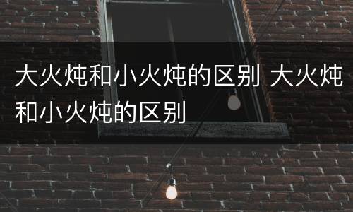 大火炖和小火炖的区别 大火炖和小火炖的区别 大火炖和小火炖的区别 大火炖和小火炖的区别