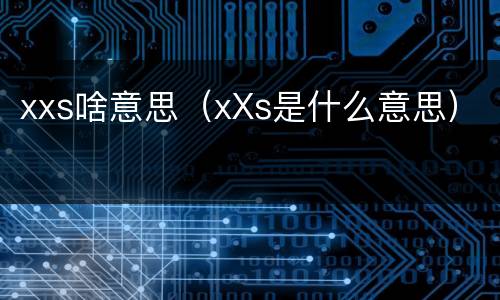 xxs啥意思（xXs是什么意思）