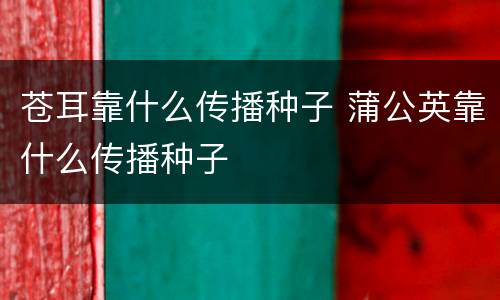 苍耳靠什么传播种子 蒲公英靠什么传播种子