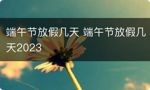 端午节放假几天 端午节放假几天2023
