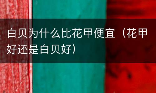 白贝为什么比花甲便宜（花甲好还是白贝好）