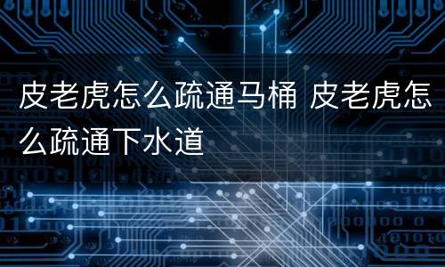 皮老虎怎么疏通马桶 皮老虎怎么疏通下水道
