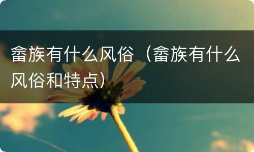 畲族有什么风俗（畲族有什么风俗和特点）