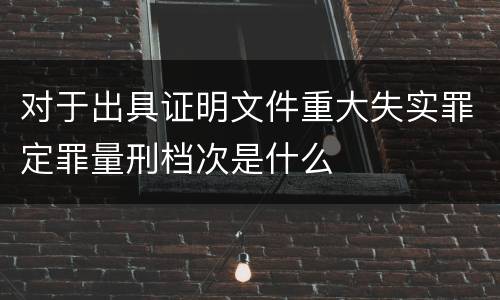 对于出具证明文件重大失实罪定罪量刑档次是什么