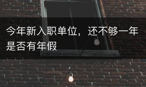 今年新入职单位，还不够一年是否有年假