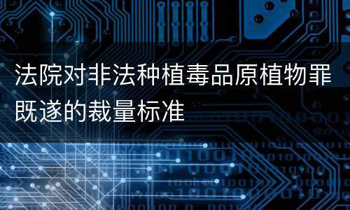 法院对非法种植毒品原植物罪既遂的裁量标准