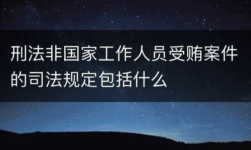 刑法非国家工作人员受贿案件的司法规定包括什么