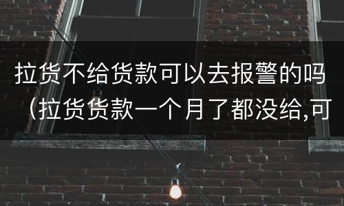 拉货不给货款可以去报警的吗（拉货货款一个月了都没给,可以报警吗）