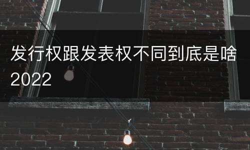 发行权跟发表权不同到底是啥2022