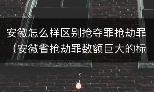安徽怎么样区别抢夺罪抢劫罪（安徽省抢劫罪数额巨大的标准）