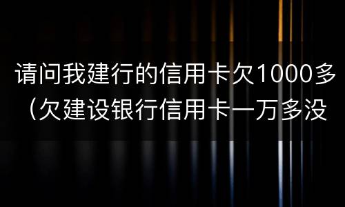 请问我建行的信用卡欠1000多（欠建设银行信用卡一万多没钱还怎么办）