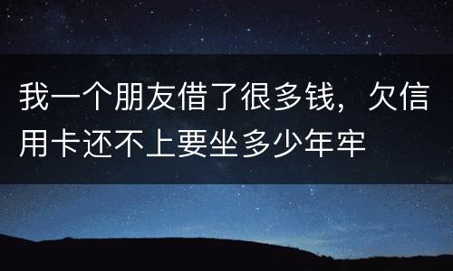 我一个朋友借了很多钱，欠信用卡还不上要坐多少年牢
