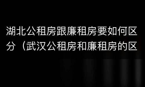 湖北公租房跟廉租房要如何区分（武汉公租房和廉租房的区别）