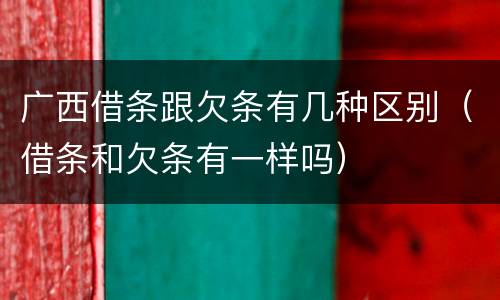 广西借条跟欠条有几种区别（借条和欠条有一样吗）