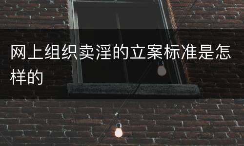网上组织卖淫的立案标准是怎样的