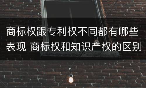 商标权跟专利权不同都有哪些表现 商标权和知识产权的区别