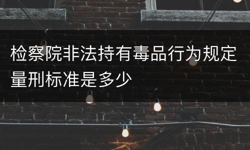 检察院非法持有毒品行为规定量刑标准是多少