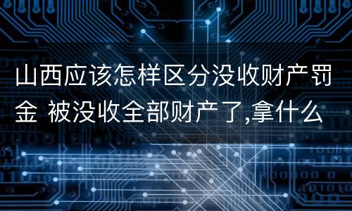 山西应该怎样区分没收财产罚金 被没收全部财产了,拿什么交罚金